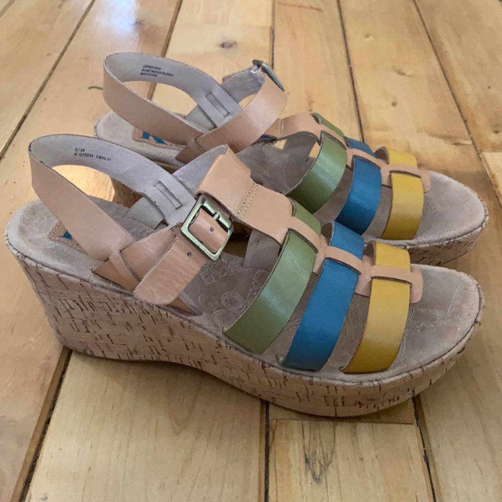 Korks by Kork-Ease Wedge Multi Color Sandal 8